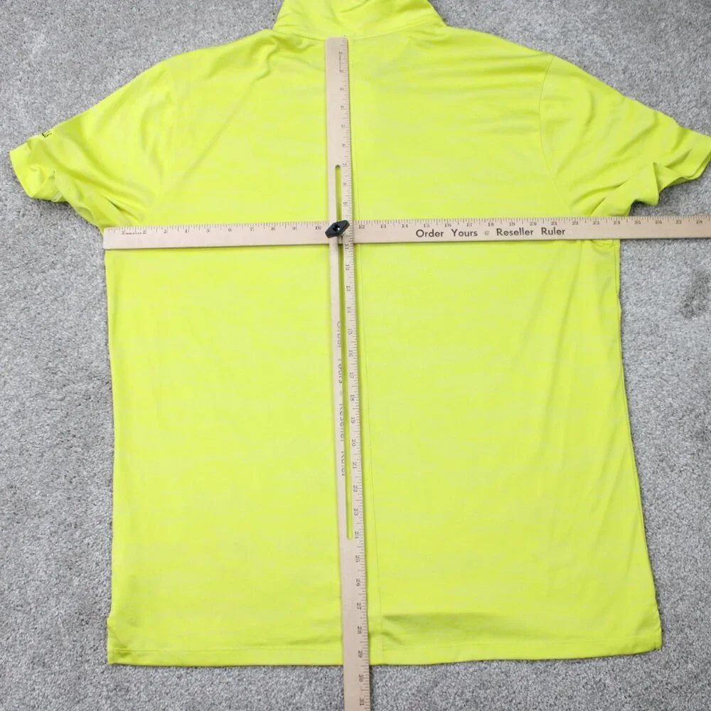 Nike Golf Polo Mens XL Yellow Icon‎ Jacquard Camo Standard Fit Dri-Fit S/S